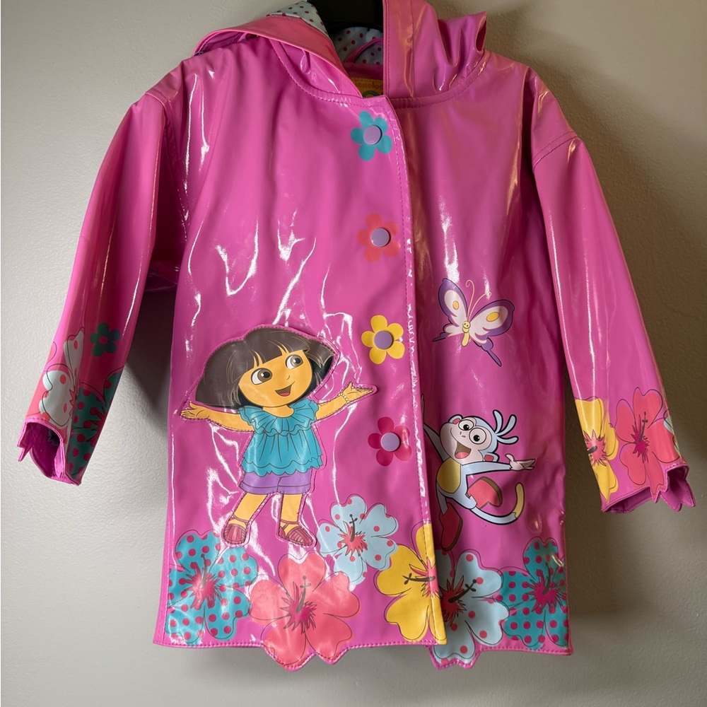 Pink Dora The Explorer Rain Jacket Size 2T. Never worn.